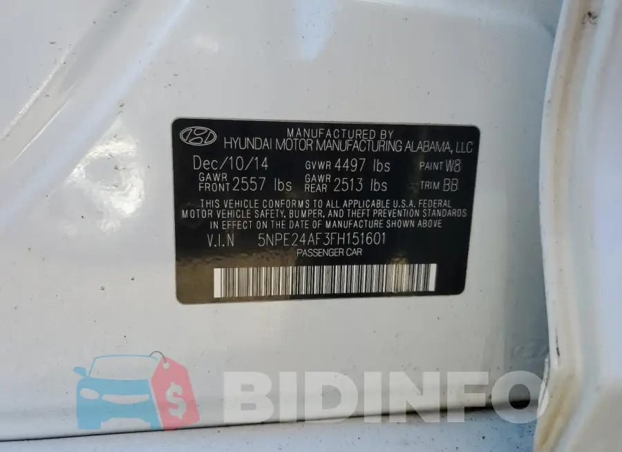 5NPE24AF3FH151601 Photo# 12