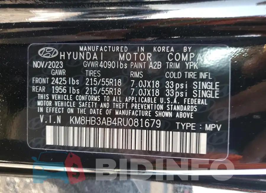 KM8HB3AB4RU081679 Photo# 13