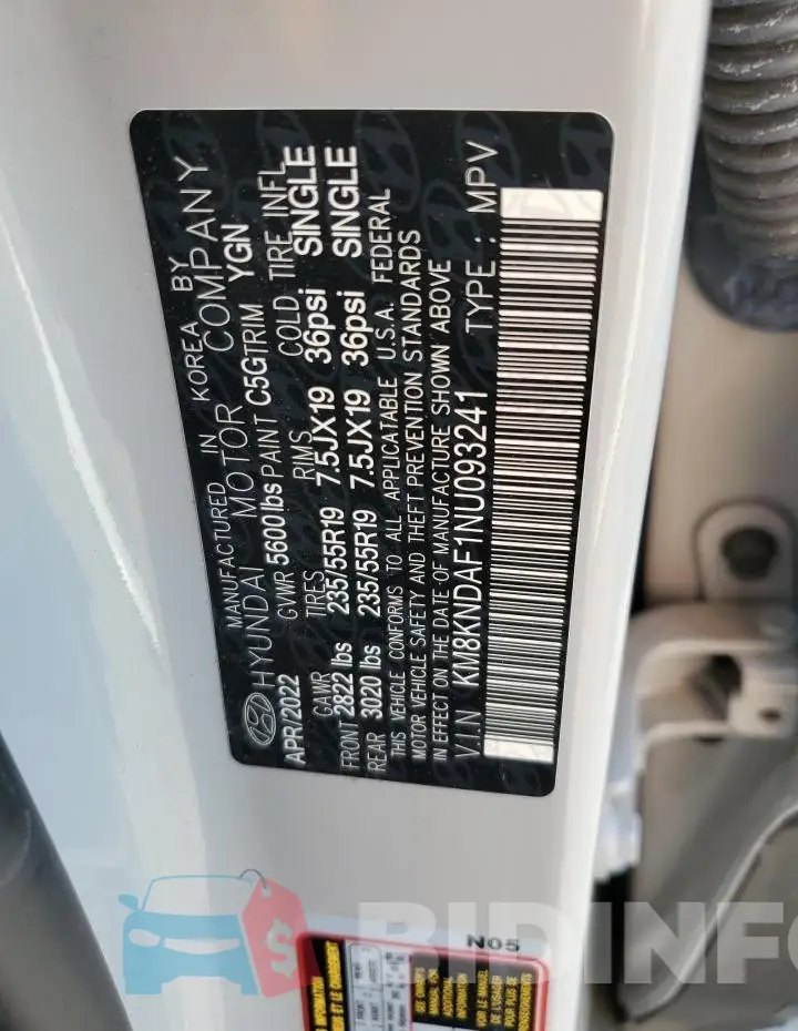 KM8KNDAF1NU093241 Photo# 13