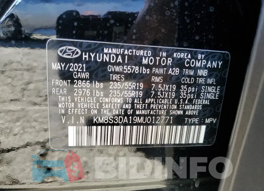 KM8S3DA19MU012771 Photo# 13