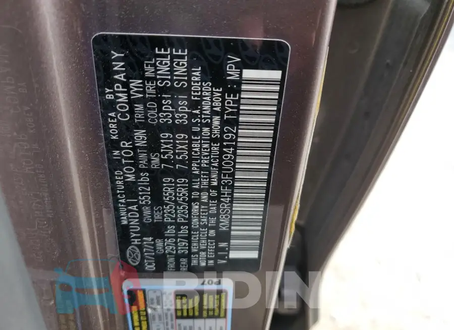 KM8SR4HF3FU094192 Photo# 13