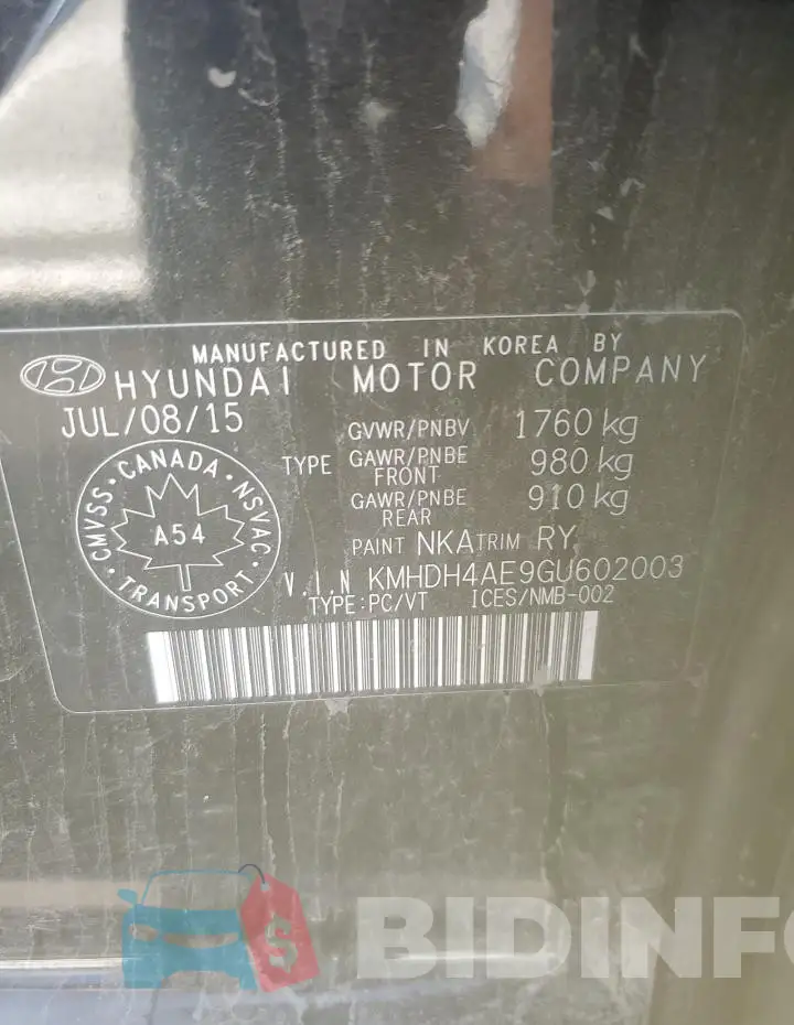 KMHDH4AE9GU602003 Photo# 12