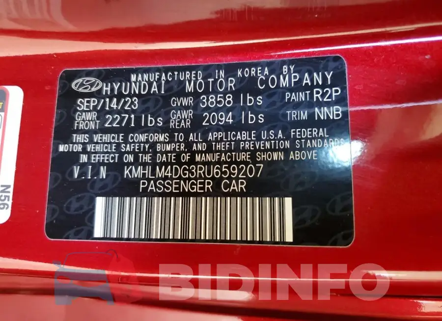 KMHLM4DG3RU659207 Photo# 12