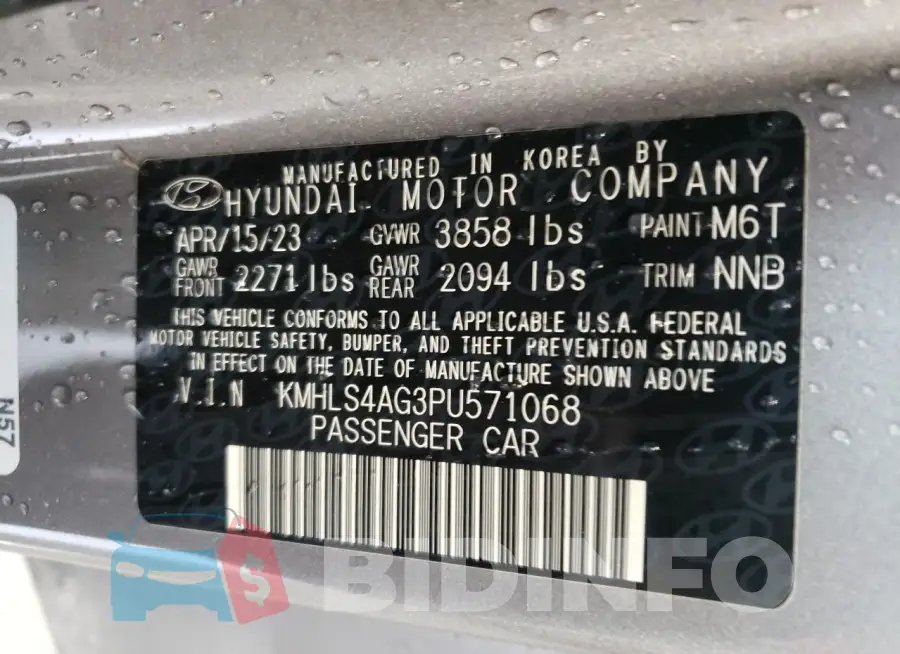 KMHLS4AG3PU571068 Photo# 13
