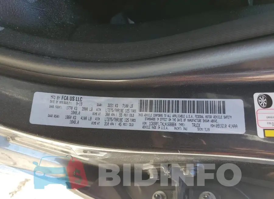 1C6SRFLTXLN168864 Photo# 12
