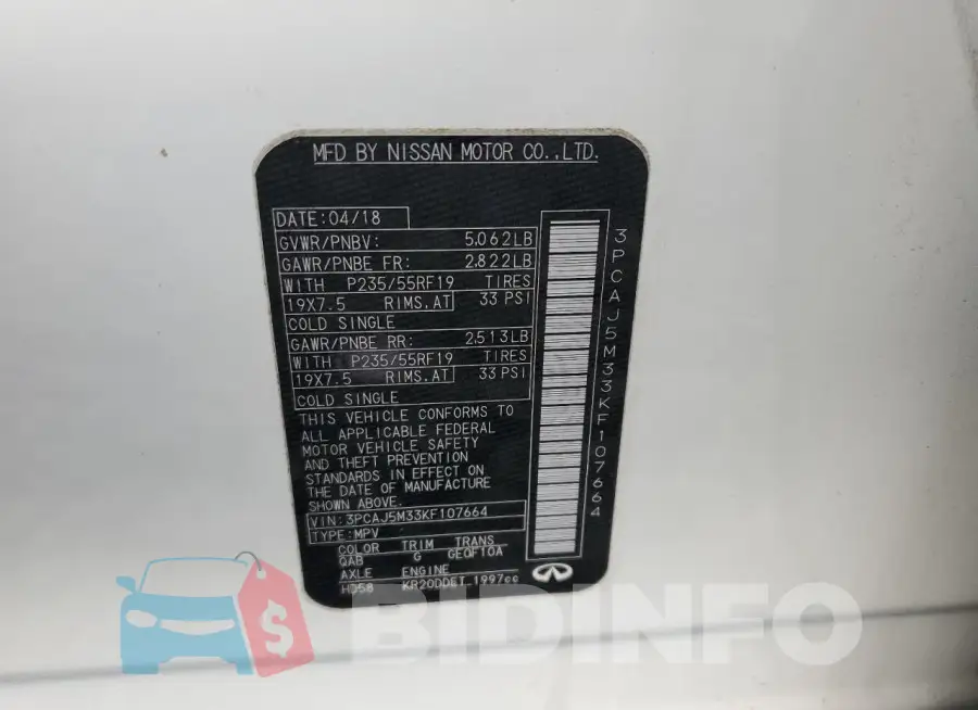 3PCAJ5M33KF107664 Photo# 13
