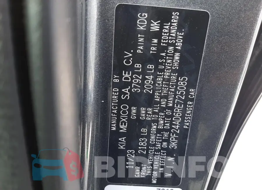 3KPF24AD6RE725085 Photo# 13