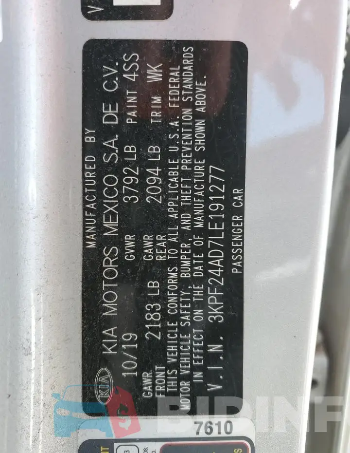3KPF24AD7LE191277 Photo# 12
