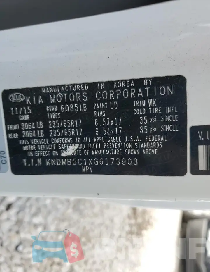 KNDMB5C1XG6173903 Photo# 13