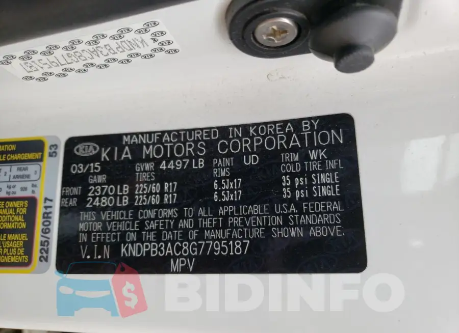 KNDPB3AC8G7795187 Photo# 13