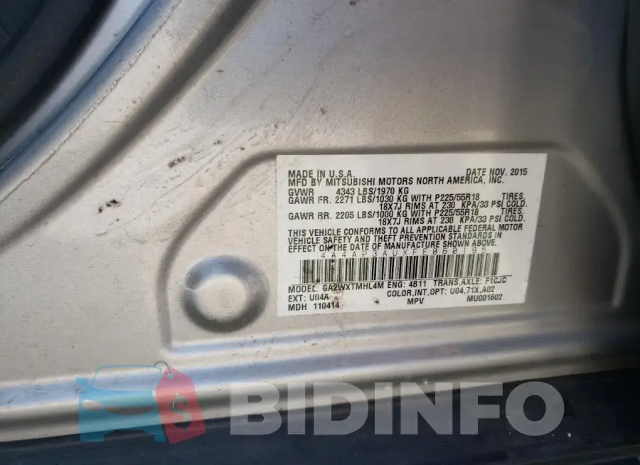 4A4AP3AUXFE060195 Photo# 12