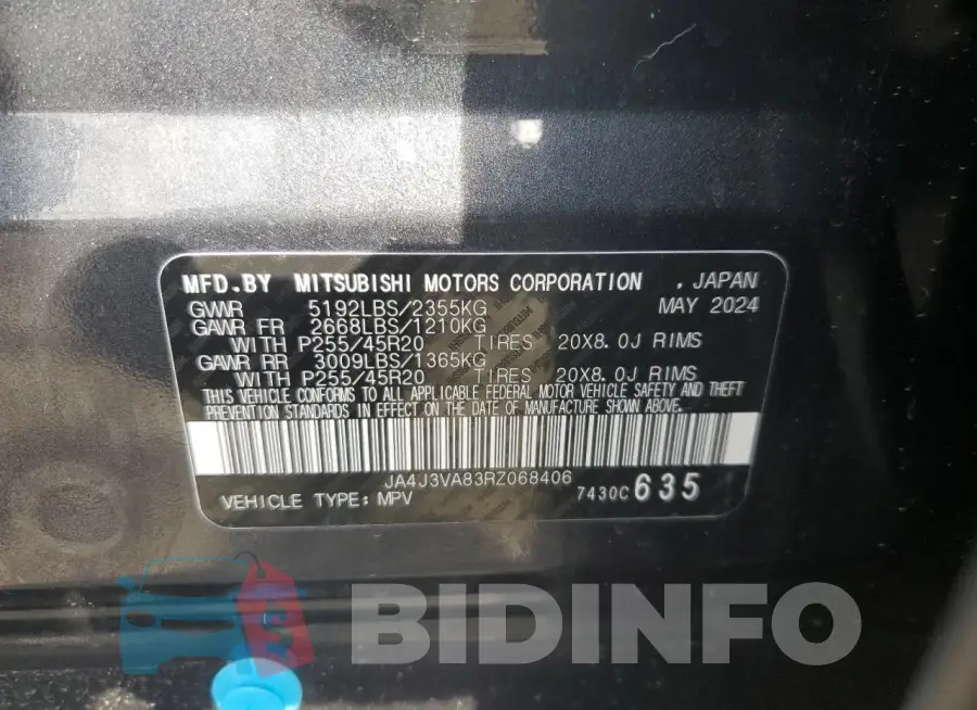 JA4J3VA83RZ068406 Photo# 13