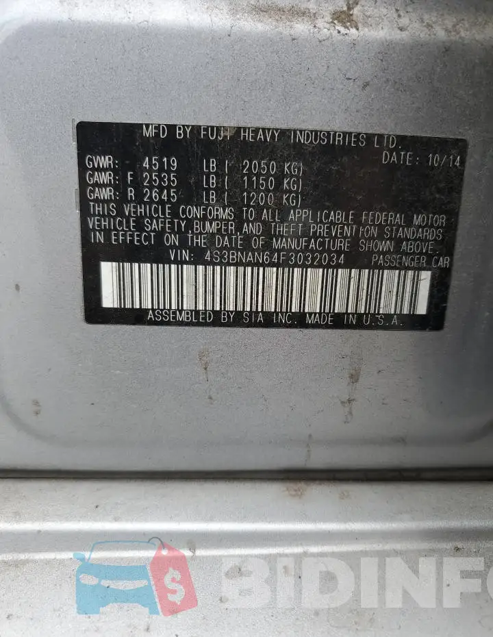 4S3BNAN64F3032034 Photo# 12