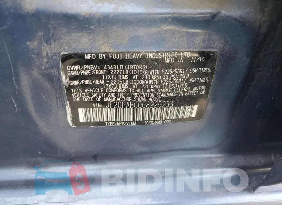 JF2GPABC0G8225233 Photo# 12