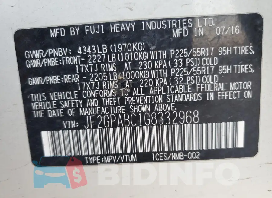 JF2GPABC1G8332968 Photo# 12