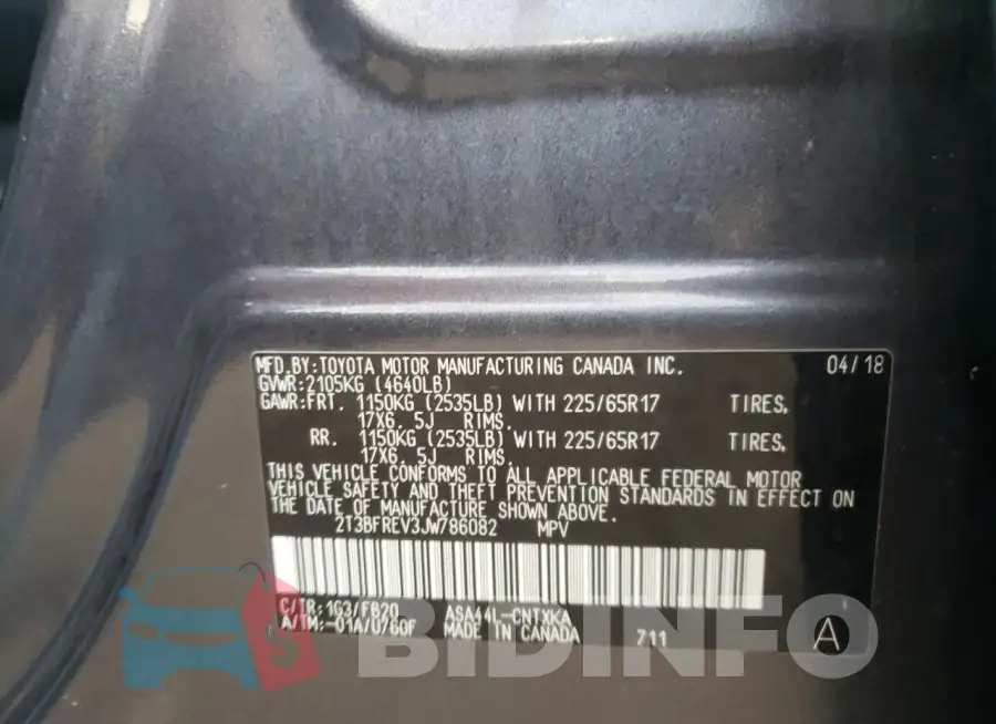 2T3BFREV3JW786082 Photo# 13