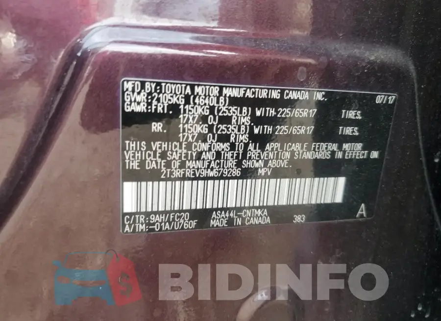 2T3RFREV9HW679286 Photo# 13