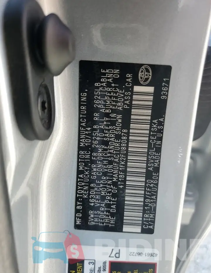4T1BF1FK2FU880878 Photo# 12