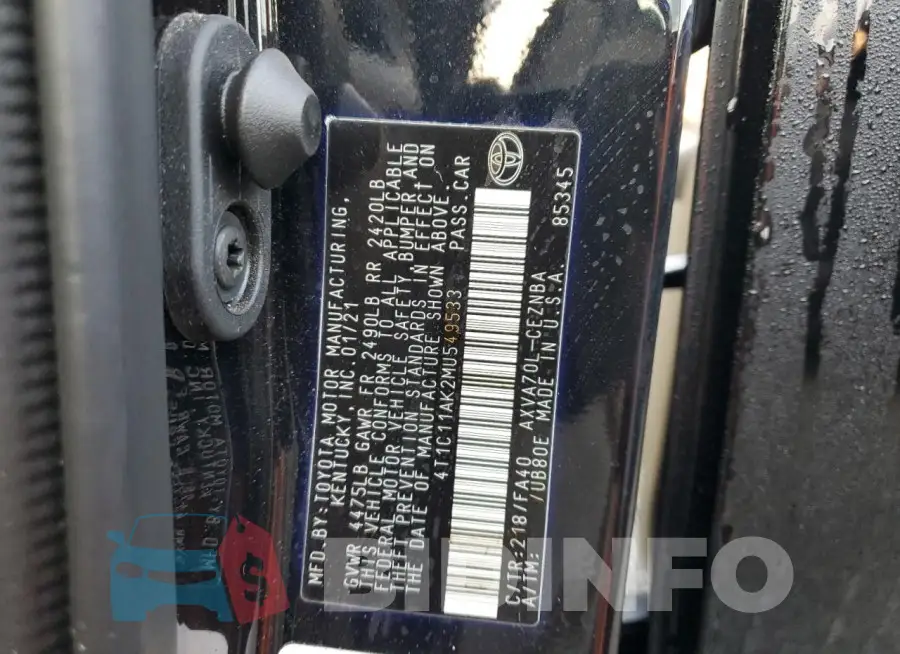 4T1C11AK2MU549533 Photo# 13