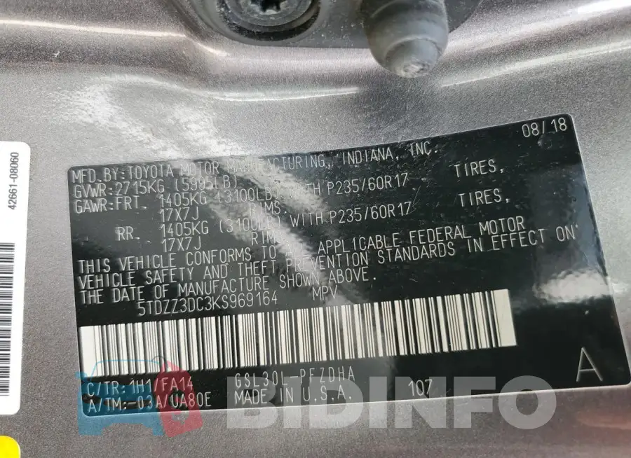 5TDZZ3DC3KS969164 Photo# 12