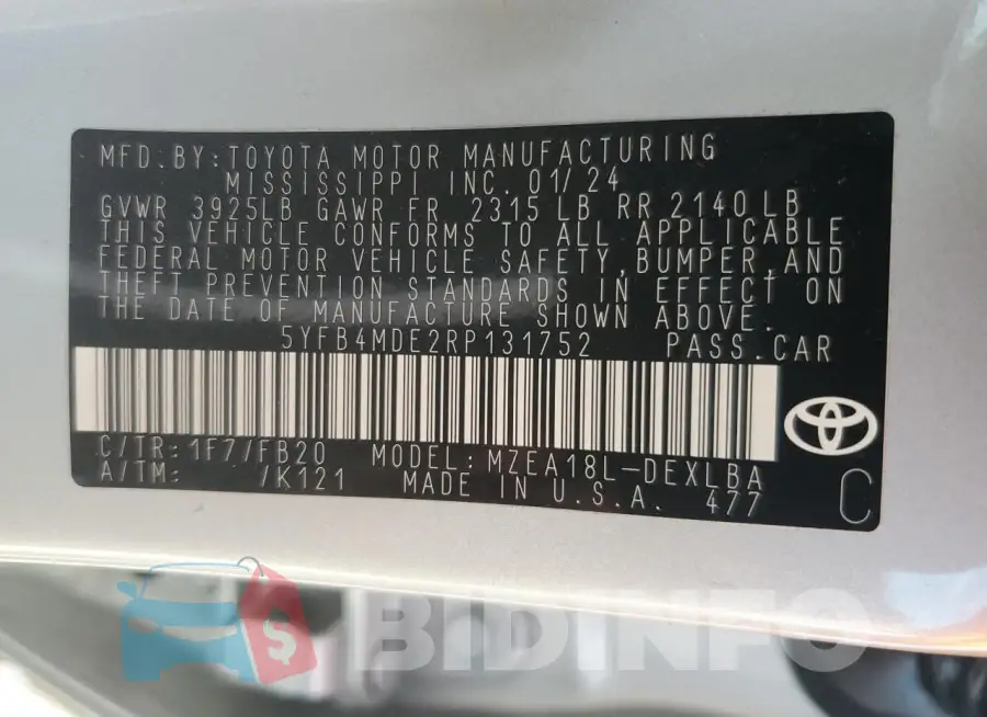 5YFB4MDE2RP131752 Photo# 13