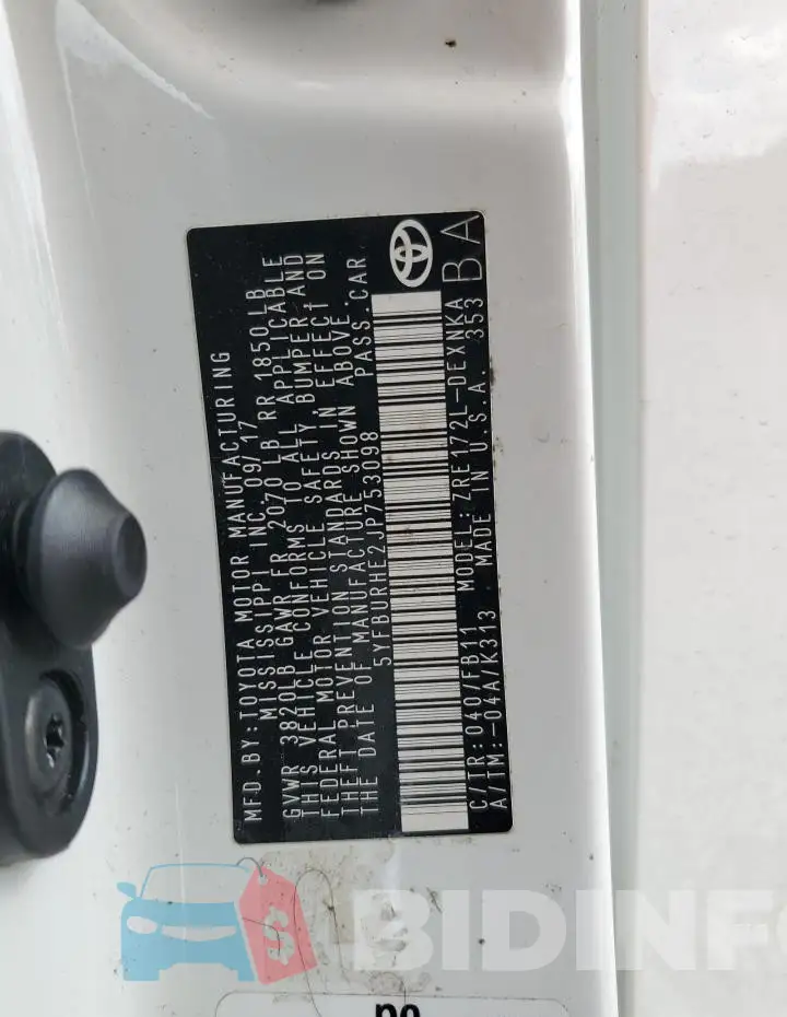 5YFBURHE2JP753098 Photo# 12