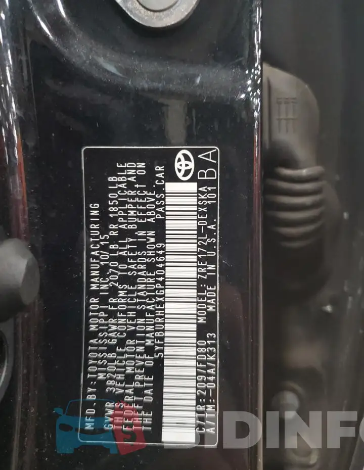 5YFBURHEXGP404649 Photo# 13