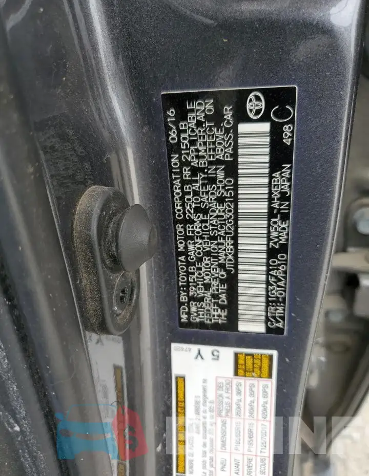 JTDKBRFU2G3021510 Photo# 12