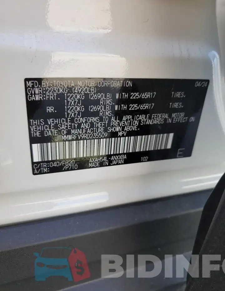 JTMMWRFV9RD235509 Photo# 14