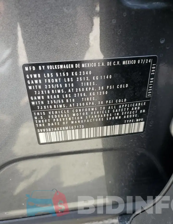 3VV3B7AXXRM167179 Photo# 13