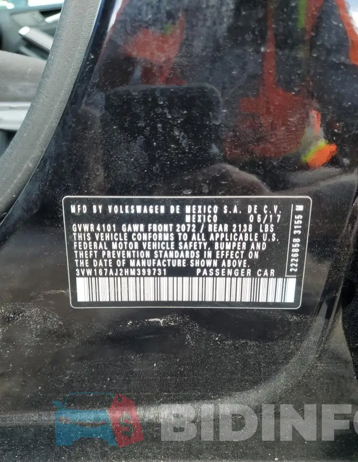 3VW167AJ2HM399731 Photo# 13