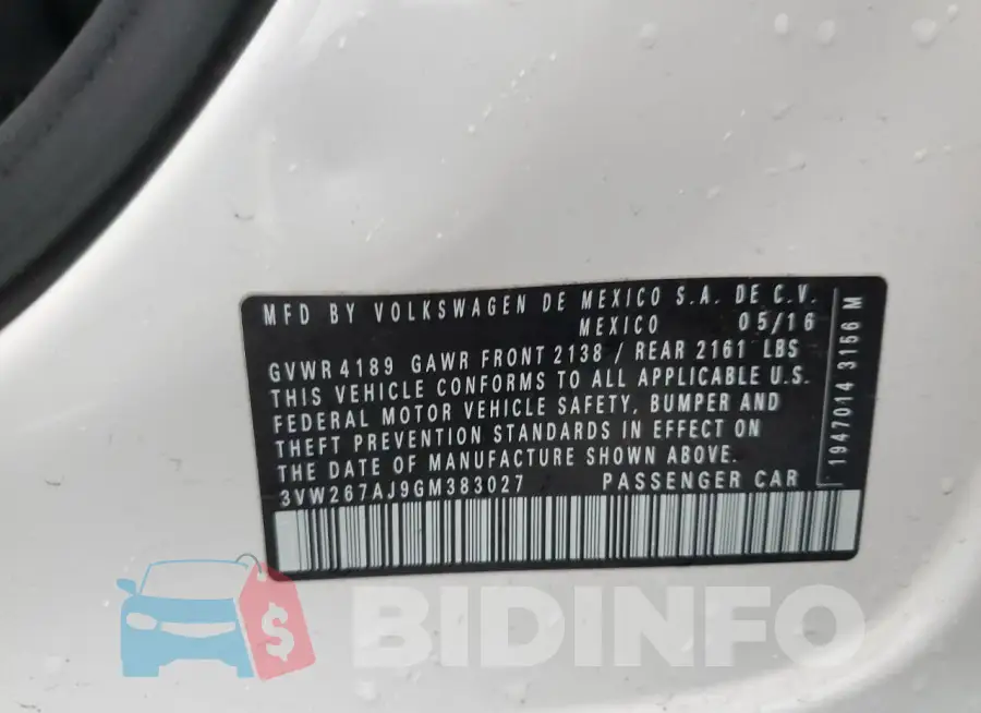 3VW267AJ9GM383027 Photo# 12