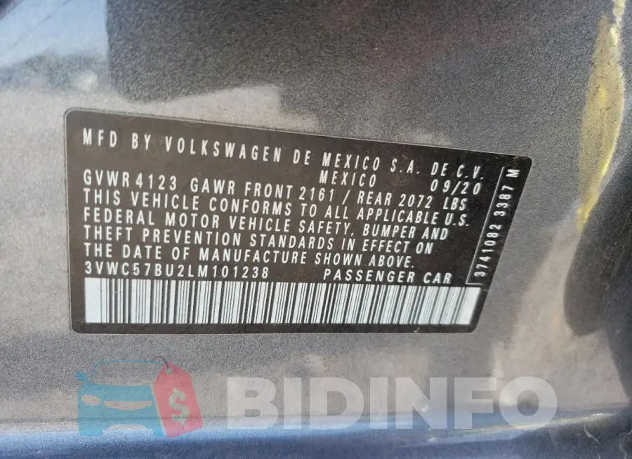 3VWC57BU2LM101238 Photo# 12