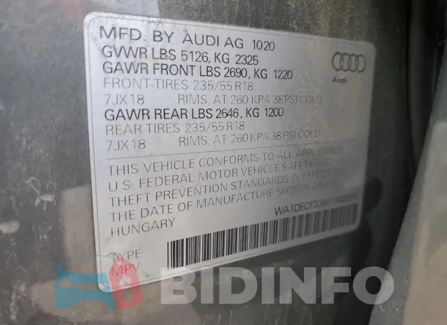 WA1DECF33M1040069 Photo# 13