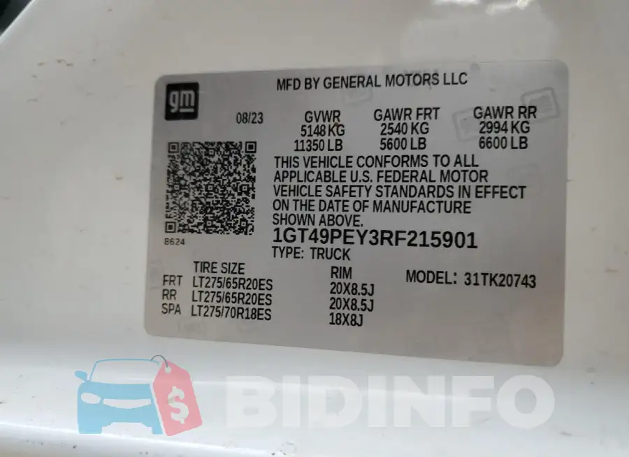 1GT49PEY3RF215901 Photo# 12