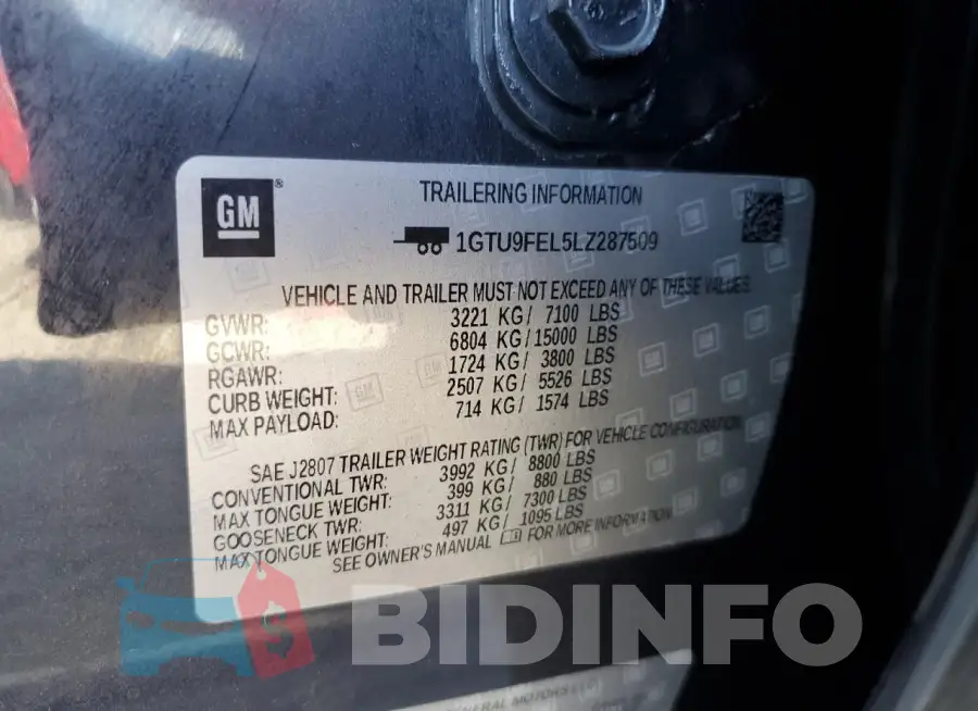 1GTU9FEL5LZ287509 Photo# 13