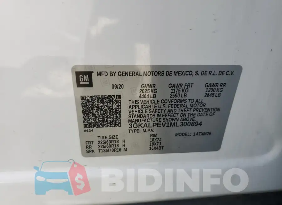 3GKALPEV1ML300894 Photo# 13