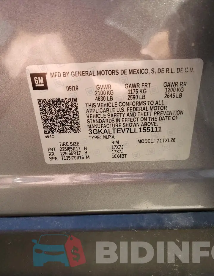 3GKALTEV7LL155111 Photo# 13