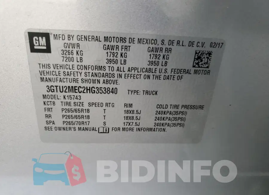 3GTU2MEC2HG353840 Photo# 12