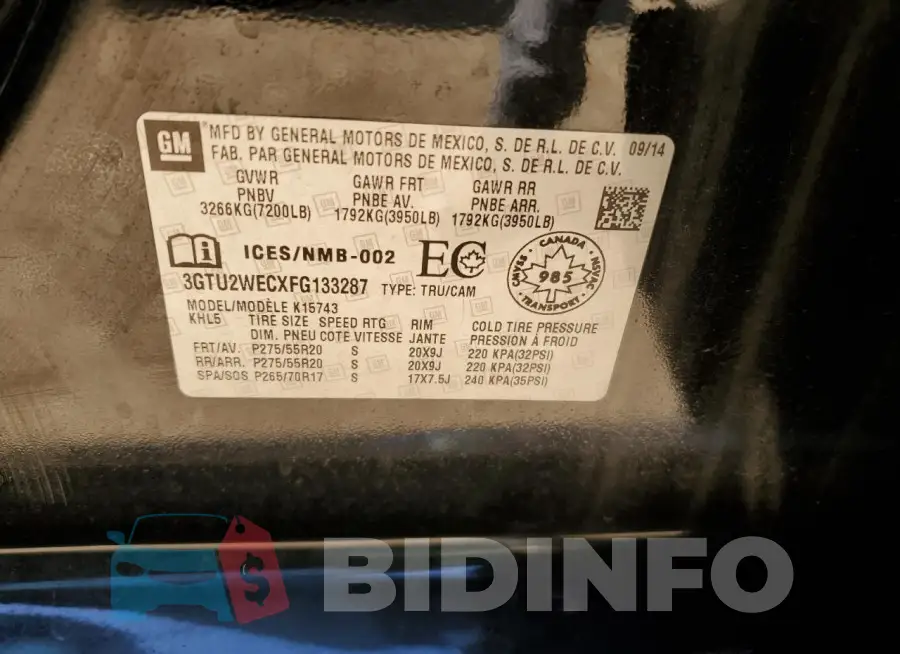 3GTU2WECXFG133287 Photo# 12
