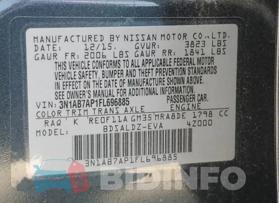 3N1AB7AP1FL696885 Photo# 12