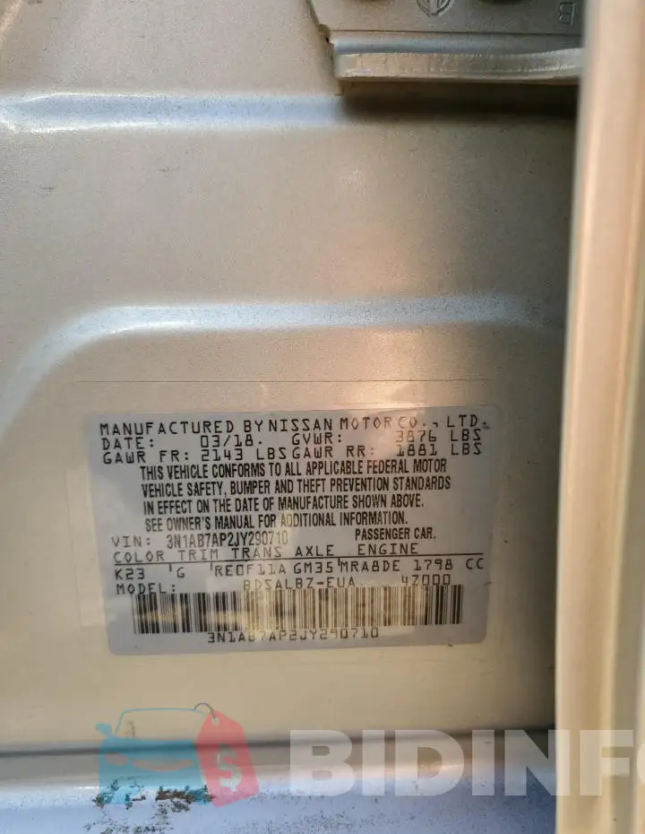 3N1AB7AP2JY290710 Photo# 12