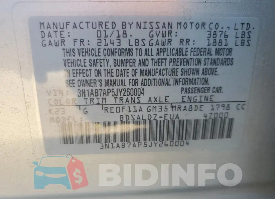 3N1AB7AP5JY260004 Photo# 12