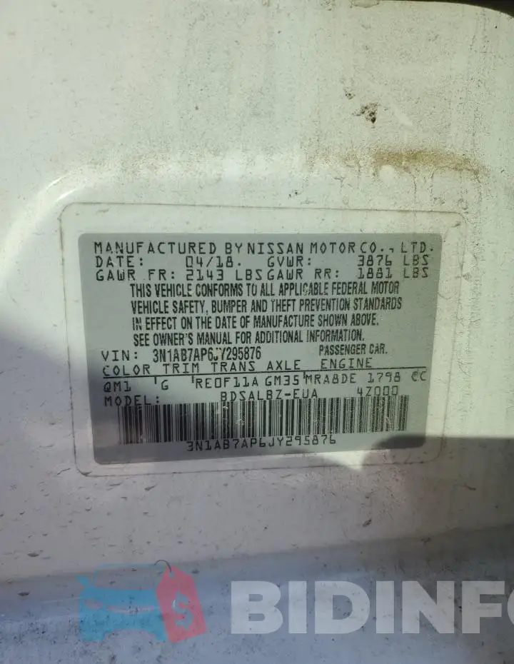 3N1AB7AP6JY295876 Photo# 13