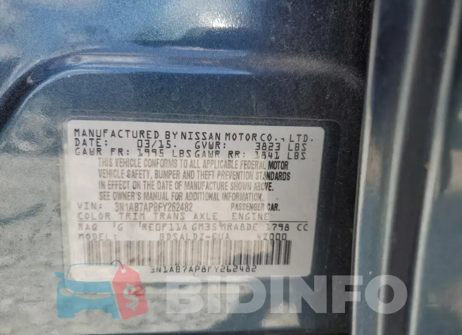 3N1AB7AP8FY262482 Photo# 13