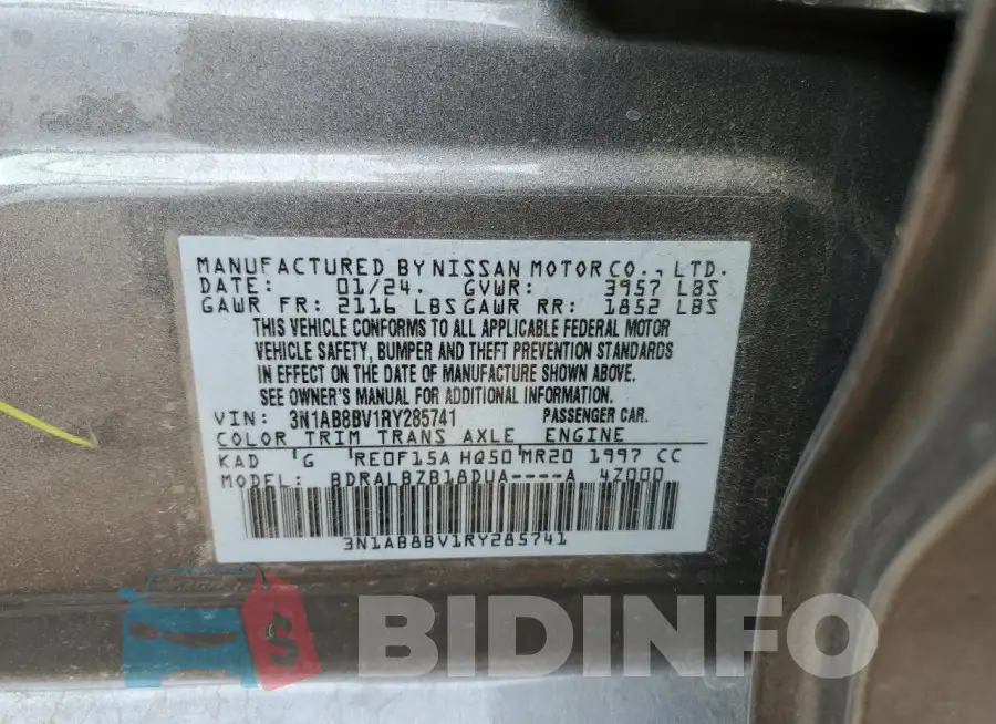 3N1AB8BV1RY285741 Photo# 12