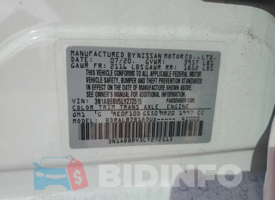 3N1AB8BV5LY272515 Photo# 13