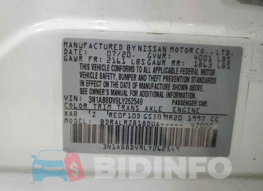 3N1AB8DV9LY262549 Photo# 12