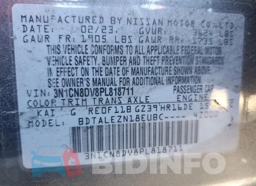 3N1CN8DV8PL818711 Photo# 12