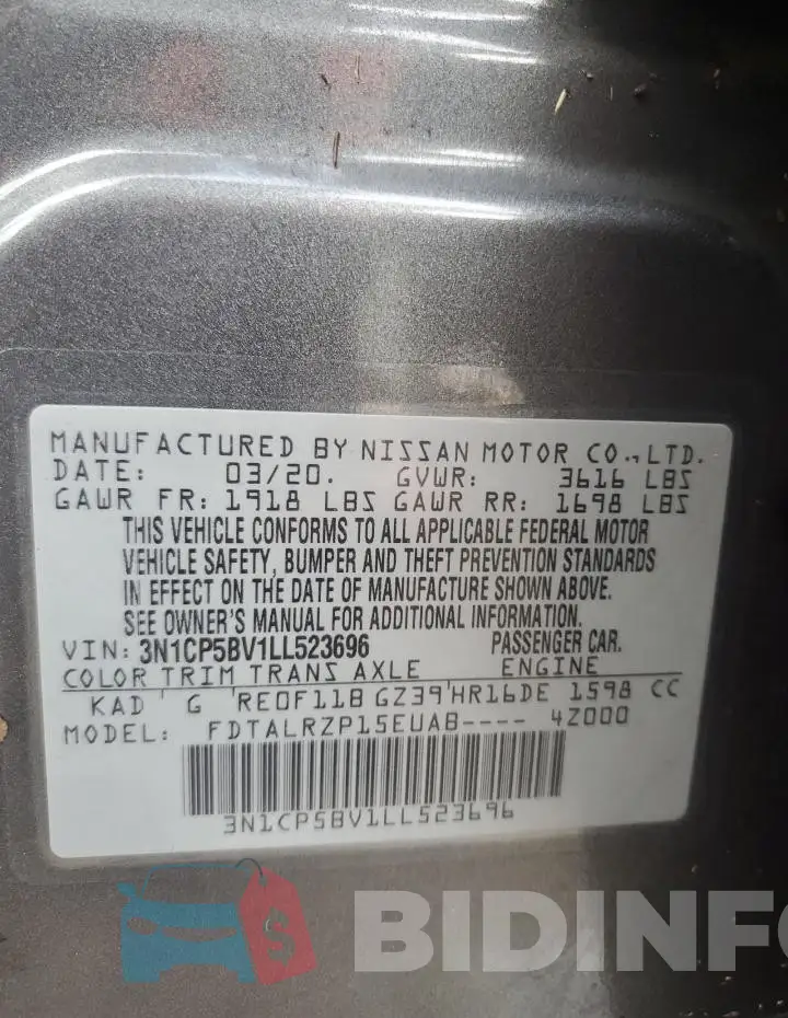 3N1CP5BV1LL523696 Photo# 14